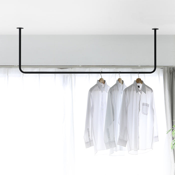 国産 アイアンバー 幅1500mm 継ぎ目のない 一体型 耐荷重30kg 物干し 日本製 コートハンガー〔51310040〕