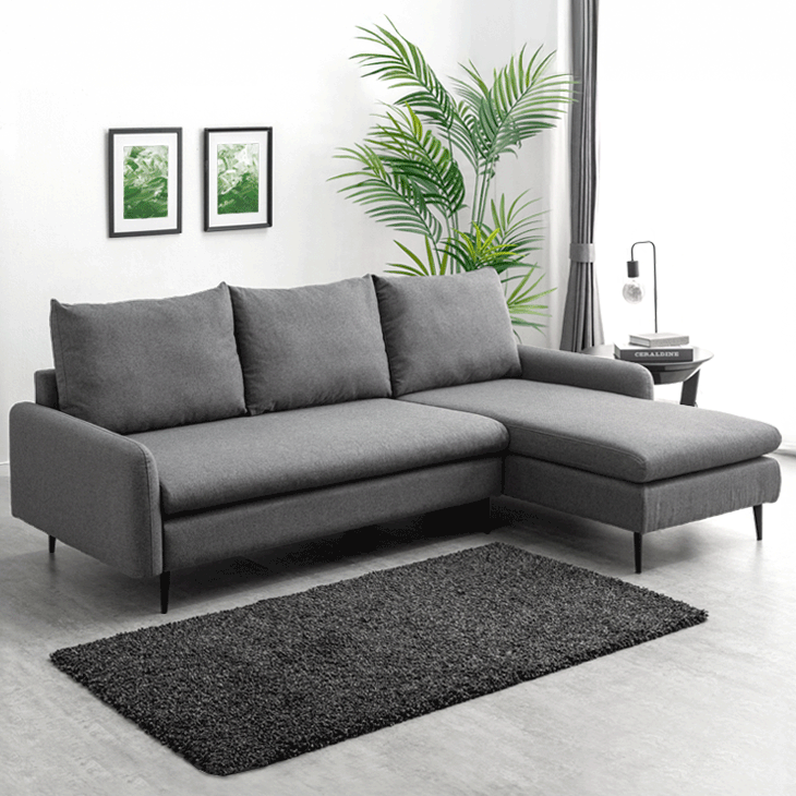 洗える カバーリングカウチソファ 左右変換OK 座面広い 3人掛け L字