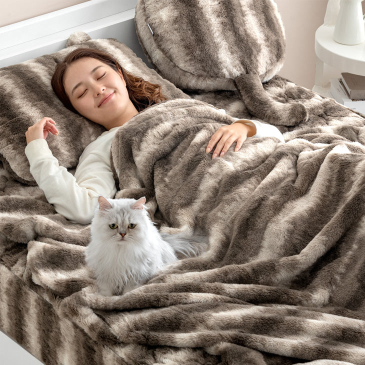 シングル] もはや、ねこ。カバーになる 毛布 洗える 二枚合わせ