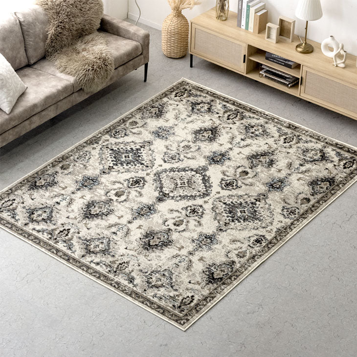 ウール100%パッチワークラグ 133x195 cm 中古 50万ノット 133×195