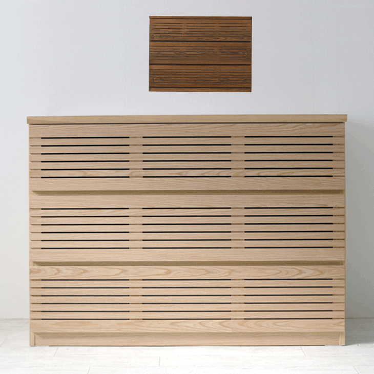 幅120] タンス 完成品 天然木 キャビネット ハイチェスト 収納家具 