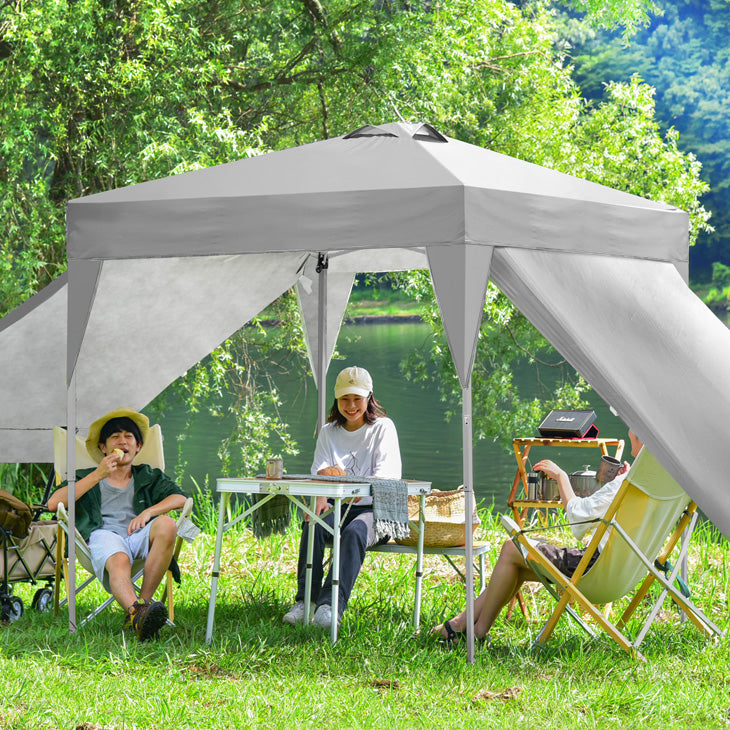 Yupoler two man tent フットプリント付き 重り4個＋サイドシート2枚付】 2mワンタッチタープテント 防水 収納