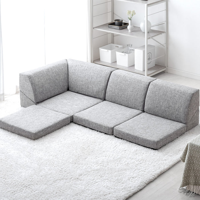 ≪レイアウト自由≫ ローソファ ズレ防止連結シート付 2wayリクライニング ウレタン座面 ファブリック生地 コンパクト おしゃれ こたつ用 北欧〔15210102〕