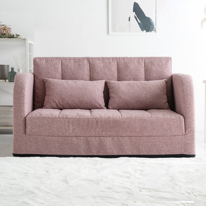 3WAY ソファベッド 2人掛け 肘付き コンパクト 折りたたみ フロアソファ ローソファ〔15210071〕