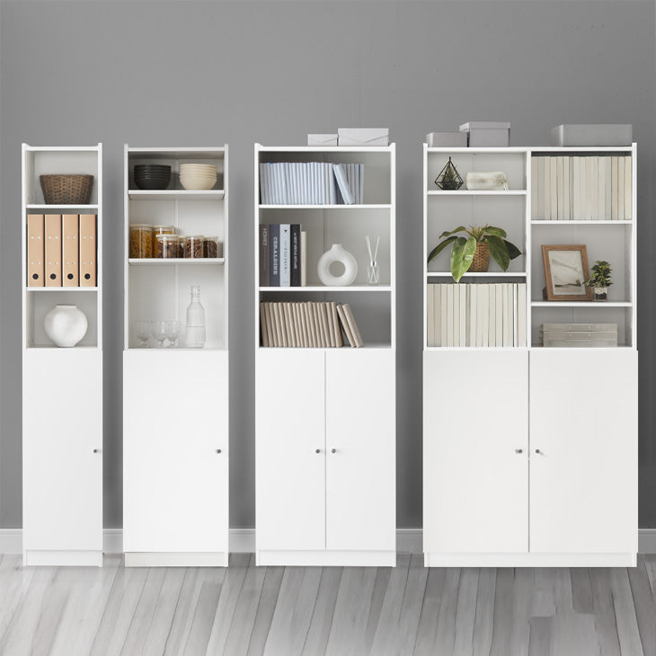 ［幅90cm］ 扉組替OK ハイタイプ 180cm 本棚 大容量 可動棚 木製 オープン 縦長〔49600337〕