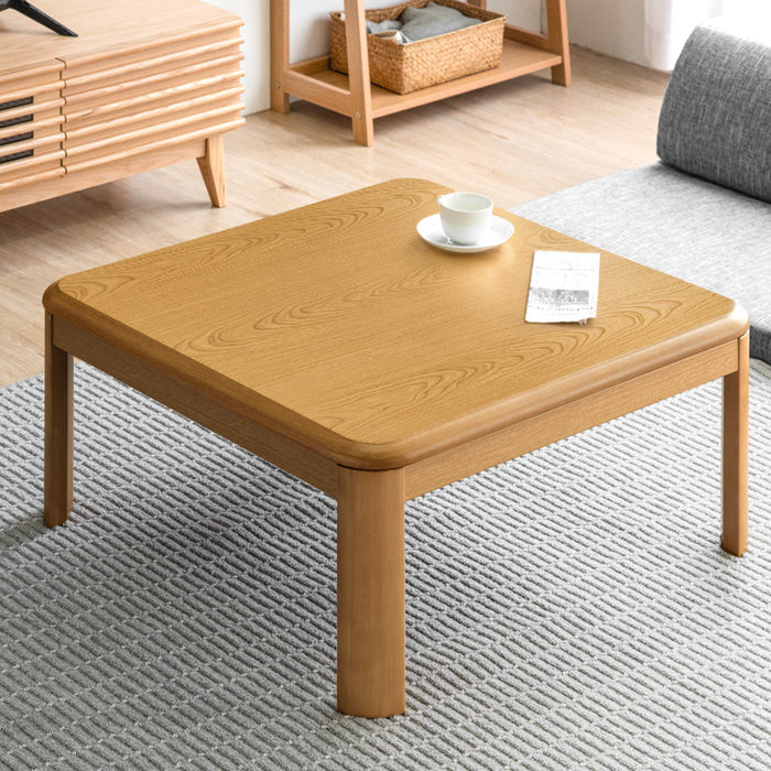 ［80×80cm］傷に強いUV塗装 こたつ テーブル単品 正方形 600W ハロゲンヒーター 手元コントローラー 継ぎ脚 コード収納ボックス〔68140093〕