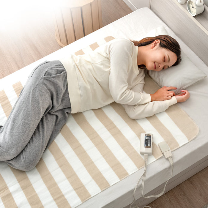 【新発売記念プライス】電気敷き毛布 洗える 3段階 温度調節 ダニ退治 おしゃれ 電気敷毛布〔30300021〕