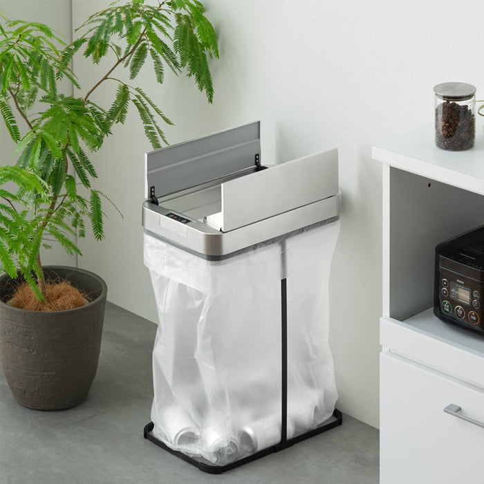 【新発売記念プライス】自動開閉 ゴミ箱 45L 両開き 触れ0無 スリム 電動 蓋付き ダストボックス おしゃれ〔41910013〕