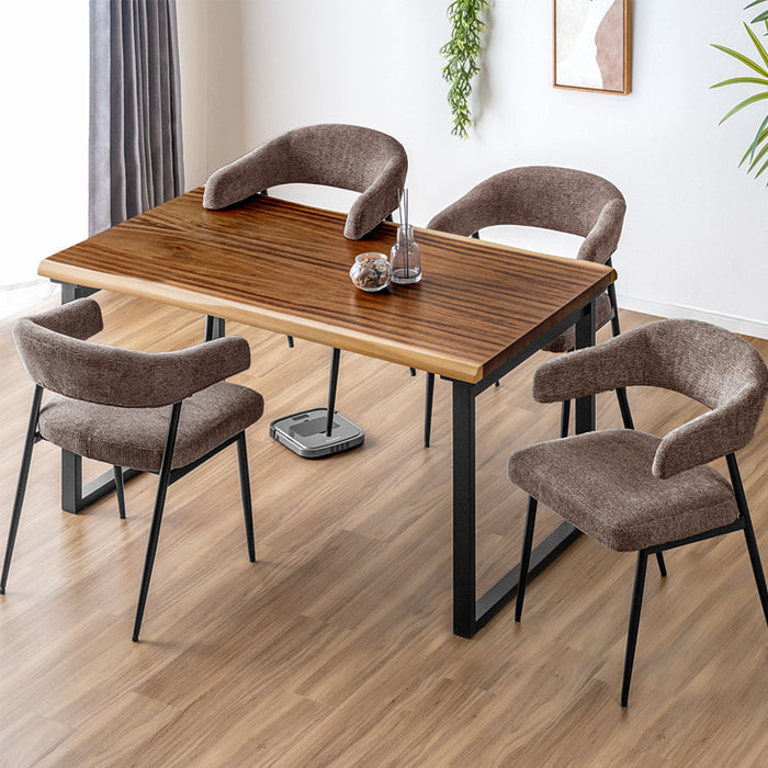 【新発売記念プライス】［幅140］天然木 ダイニングセット 5点 お掃除ロボット対応 耳付き天板 北欧【超大型商品】〔99908255〕