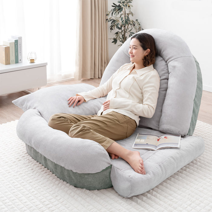 ≪ZIP!とぼる部屋で紹介≫ ヒナに転生(R) 3way ソファベッド 18段階ギア 洗えるカバー 折りたたみ 1人掛け クッション付 座椅子〔15210180〕