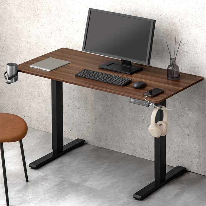 ［幅120］電動昇降デスク 無段階昇降 USBポート付 メモリ機能 静音設計 衝突感知センサー 耐荷重80kg 昇降デスク〔45400147〕