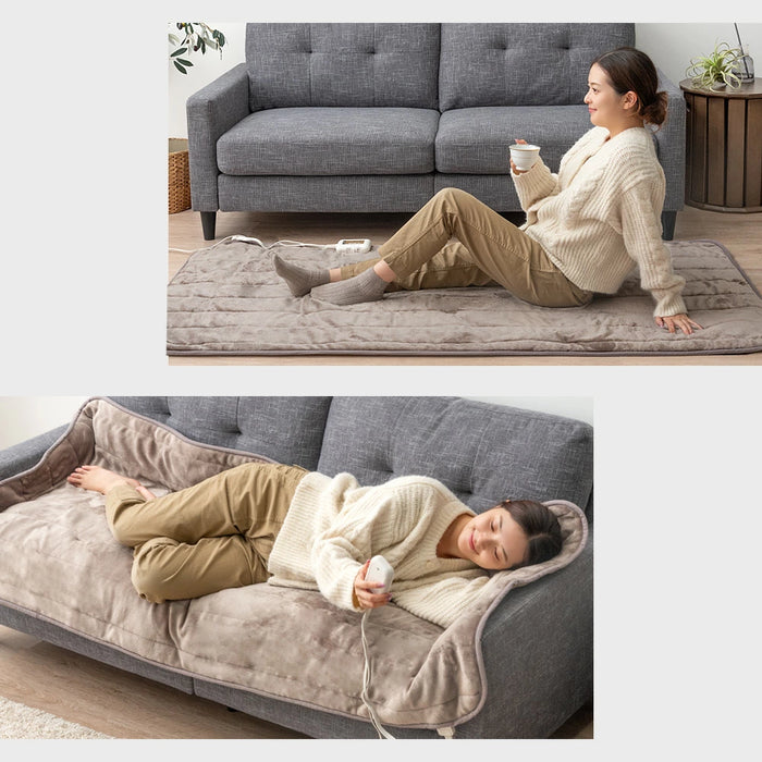 ホッとごろ寝マット 80×180cm  3段階温度調節 ホットカーペット ごろ寝マット〔30300012〕
