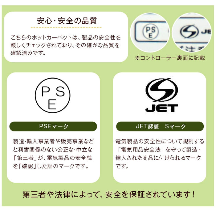 [200×250] 2点セット 高反発ラグ ホットカーペットセット 滑り止め付 高反発ウレタン ラグ ラグマット〔30300020〕