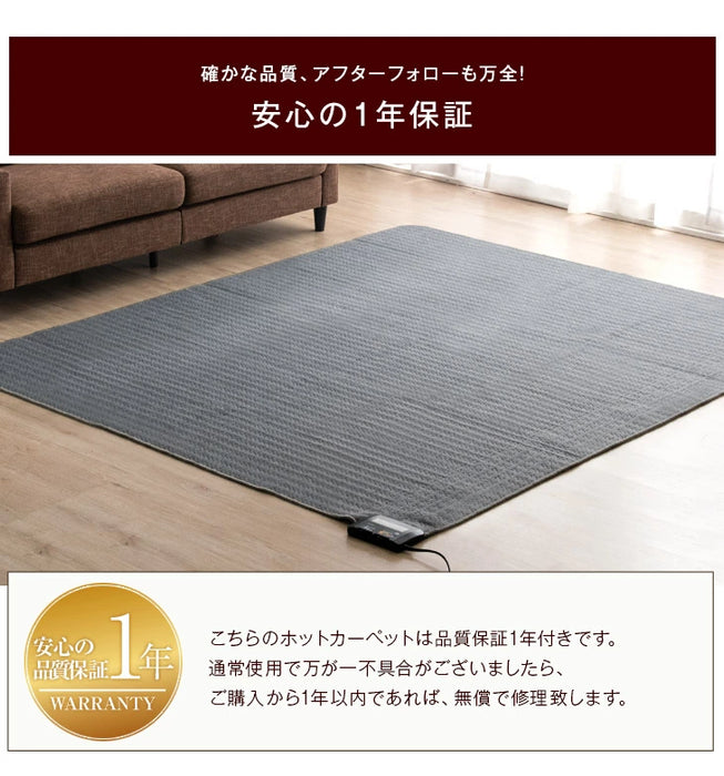 [2畳用] 2点セット ラグ ホットカーペットセット 滑り止め付 洗える マイクロファイバー フランネル ラグ カーペット ラグマット 〔21700005〕