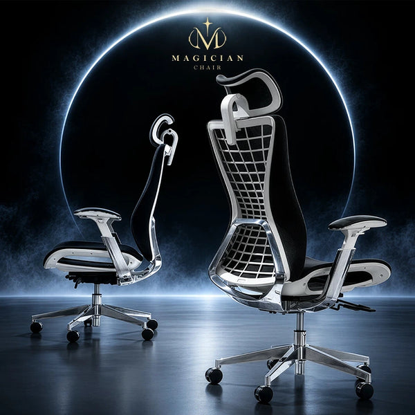 MAGICIAN CHAIR マジシャンチェア 多機能チェア メッシュ 4Dアーム リクライニング ハイバック オフィスチェア〔31500024〕