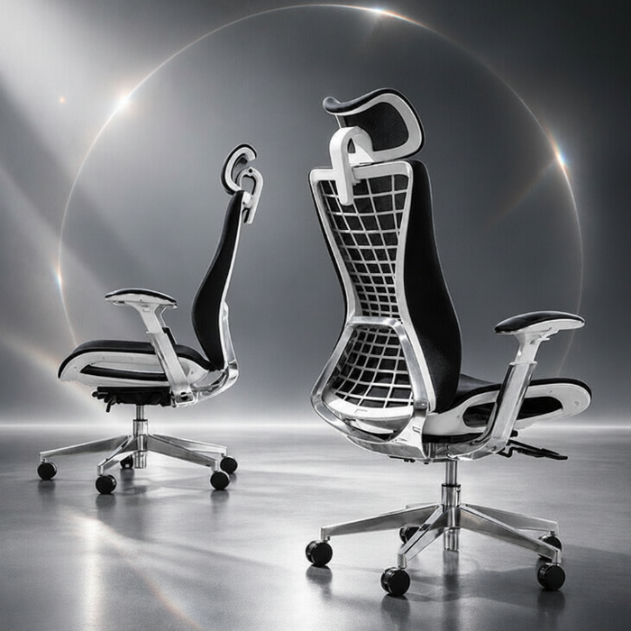 マジシャンチェア MAGICIAN CHAIR 多機能チェア メッシュ 4Dアーム リクライニング ハイバック オフィスチェア〔31500024〕