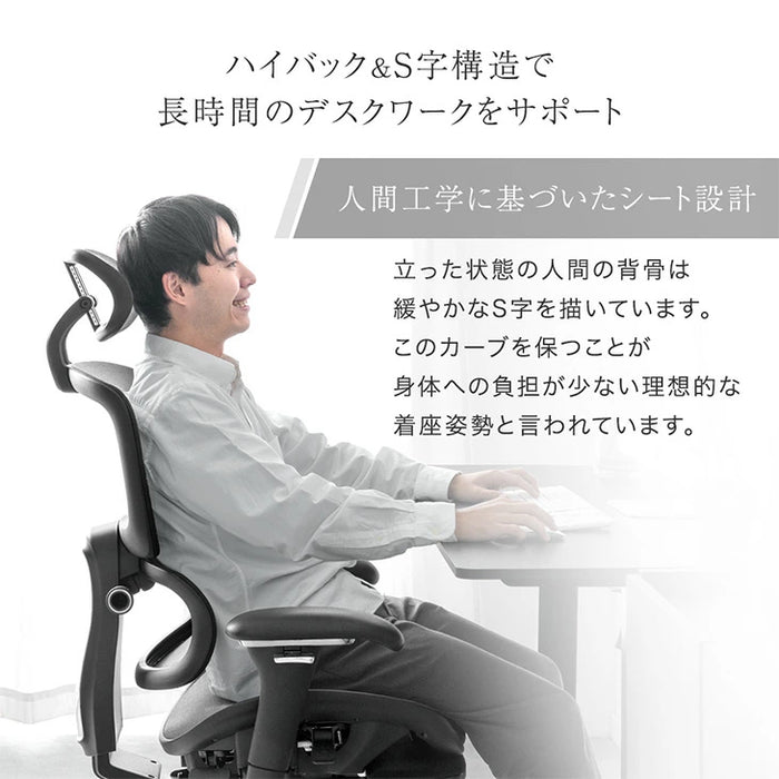 【新発売記念プライス】高機能 オフィスチェア 座面スライド ランバーサポート ロッキング 3Dアーム メッシュ デスクチェア〔31500060〕