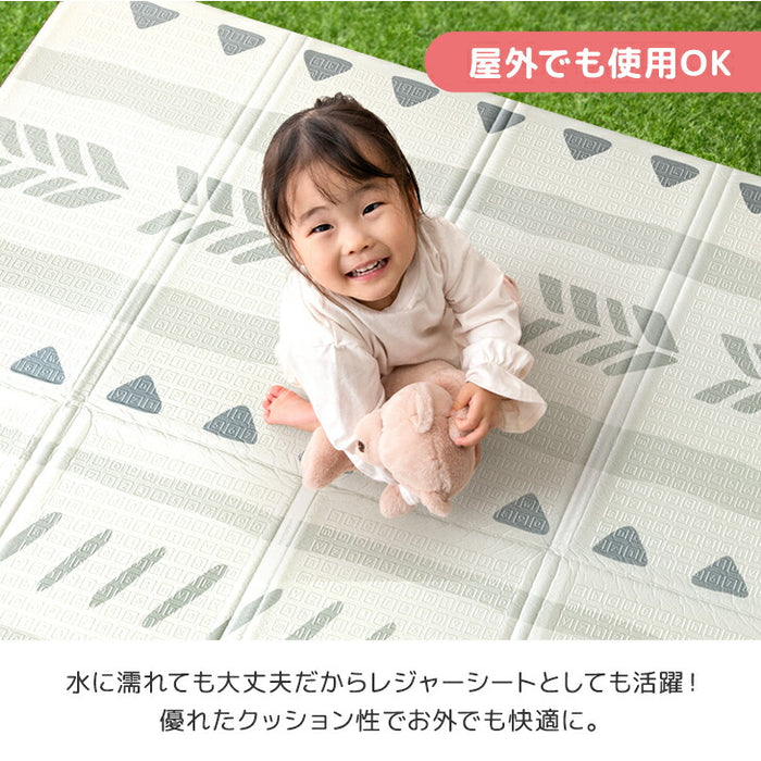 ［150×180］プレイマット リバーシブル 厚み10mm 防水 防音 折りたたみ 収納袋付き 軽量 ベビーマット〔31800074〕