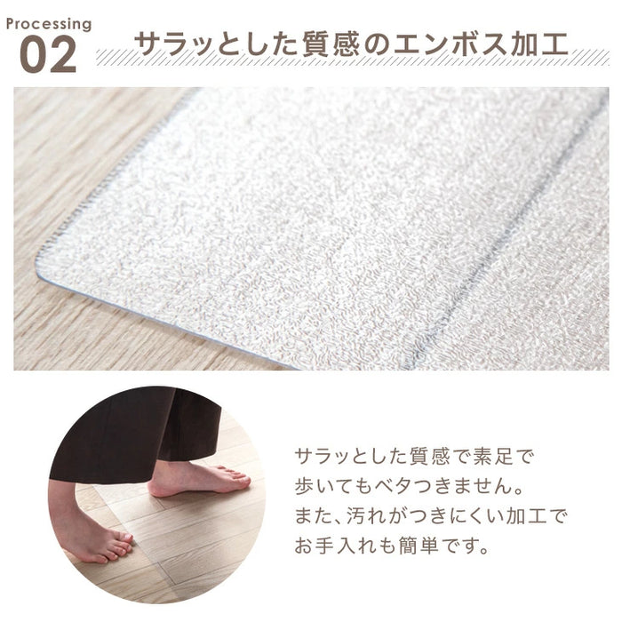 [150×190cm] 超薄0.5mm 透明ダイニングマット 撥水 クリア 抗菌 防カビ シックハウス対策済み 床暖房対応〔31800085〕