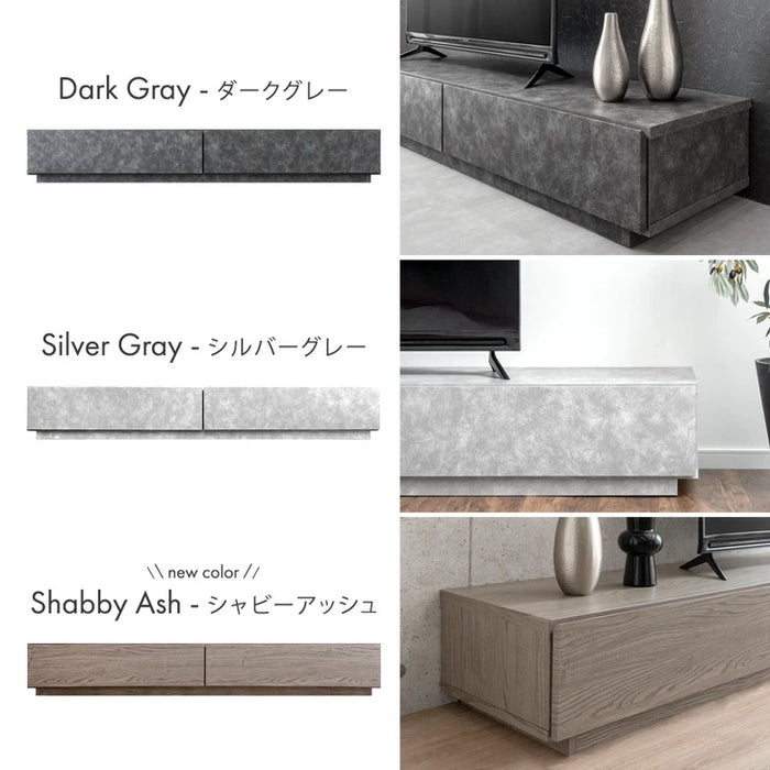 ［幅180］テレビ台 ローボード 国産 完成品 モルタル調 テレビラック 収納 日本製【超大型商品】〔33010062〕