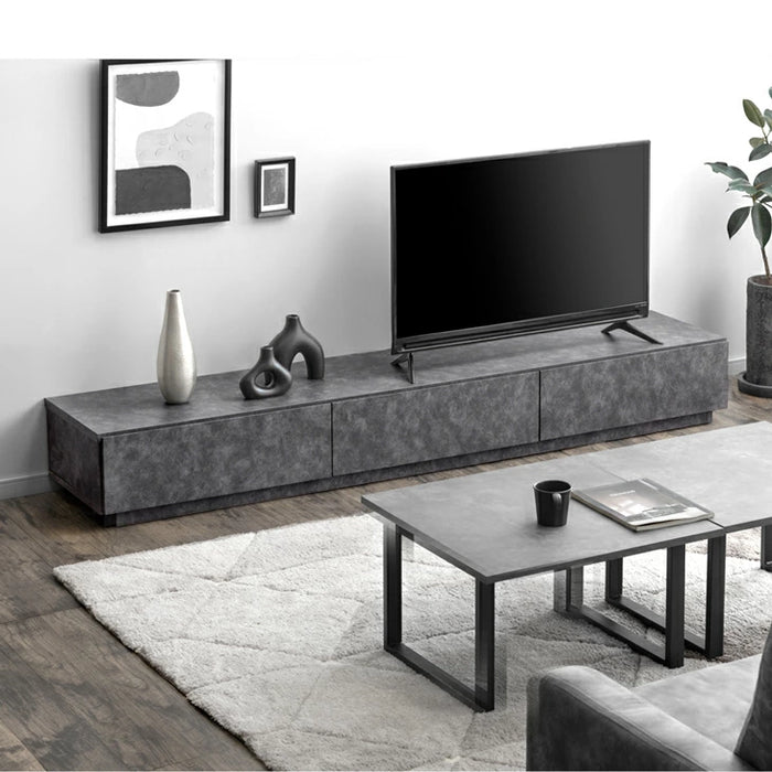 ［幅210］【新発売記念プライス】テレビ台 ローボード 国産 完成品 モルタル調 テレビラック 収納 日本製【超大型商品】〔33010066〕