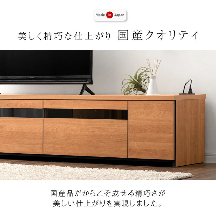 ［幅180cm］テレビ台 完成品 国産 コンセント付 引出し収納 大川家具 木製 テレビボード【超大型商品】〔33010077〕