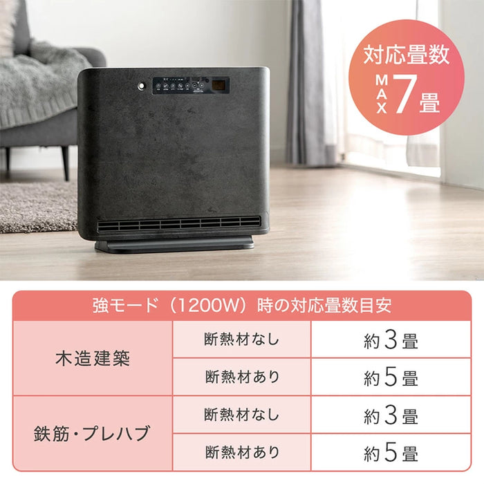 【新発売記念プライス】人感＆室温 セラミックヒーター Wセンサー リモコン付き 速暖1200W 人感センサー 室温センサー ファンヒーター〔3840003722〕