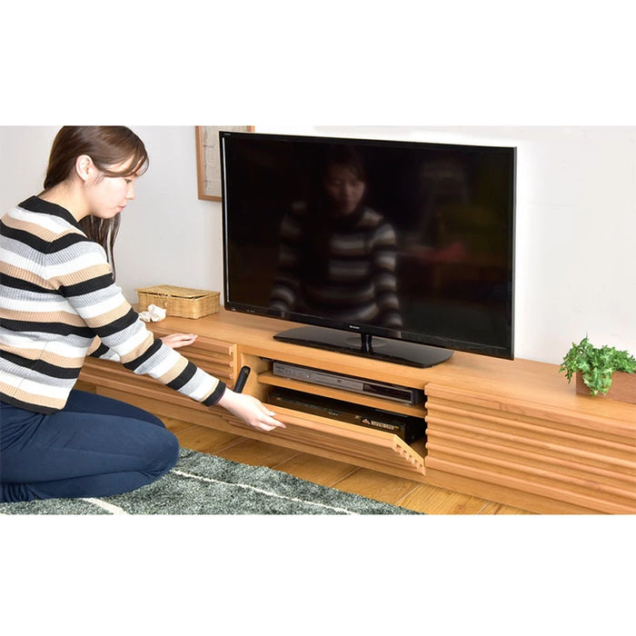 ［幅210cm］ アルダー無垢 国産 完成品 テレビ台 ロータイプ *ダリア-TG*【搬入設置込み】【超大型商品】 〔38700011〕