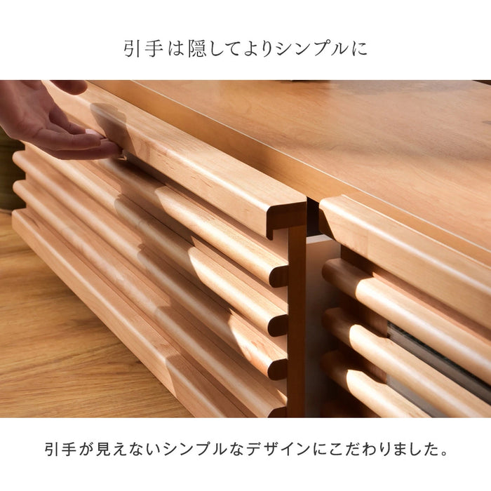 幅120cm アルダー無垢 国産 完成品 テレビ台 ロータイプ *ダリア-TG* 〔38700007〕