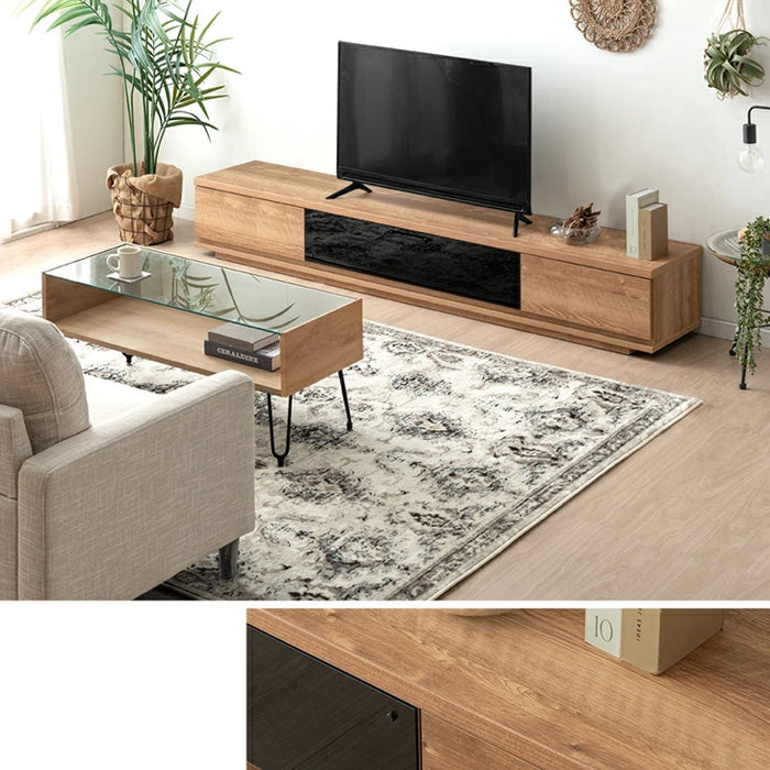 幅210cm 国産 完成品 テレビ台 ロータイプ *GOD-TG*【搬入設置込み】【超大型商品】 〔38700010〕