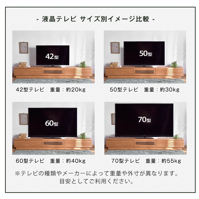 ［幅210cm］ アルダー無垢 国産 完成品 テレビ台 ロータイプ *ダリア-TG*【搬入設置込み】【超大型商品】 〔38700011〕