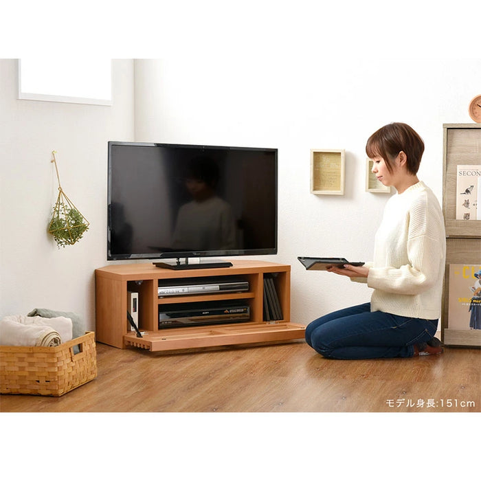 幅80cm］ アルダー無垢 国産 完成品 コーナーテレビ台 *ダリア-TG