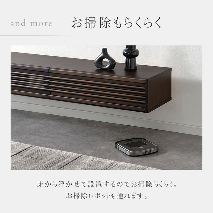 ［幅180］テレビ台 フロート 壁掛け フロートボード 完成品 国産 大川家具 スライドレール 引き出し モダン おしゃれ〔38700024〕