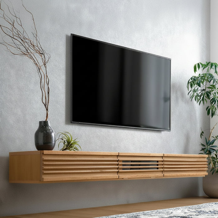 ［幅210］テレビ台 フロート 壁掛け 完成品 国産 大川家具 スライドレール 引き出し モダン おしゃれ〔38700025〕