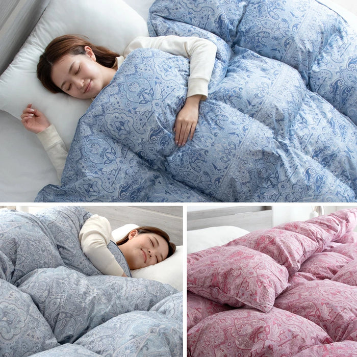 [ダブル] 増量1.7kg 羽毛布団 ホワイトダックダウン90％ CILシルバーラベル 350dp以上 かさ高145mm以上 日本製〔39100056〕