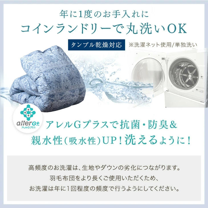 ★2026暖か福袋★ あったか寝具 ［羽毛布団：ブルー系＆毛布］A：梅セット〔99954104〕