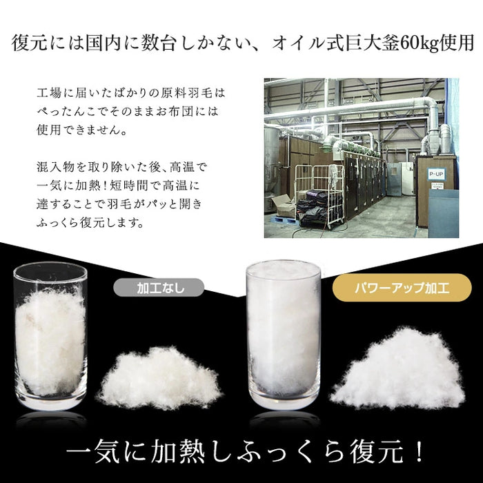 [シングル] 柄任せ 羽毛布団 ホワイトグースダウン93％ CILゴールドラベル  立体キルト 400dp以上 かさ高165mm以上 7年保証 日本製 〔39100205〕