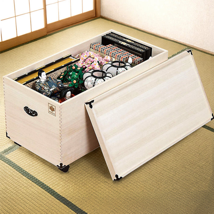 ［1段］ひな人形収納 総桐 完成品 キャスター付き 衣類収納〔35010106〕