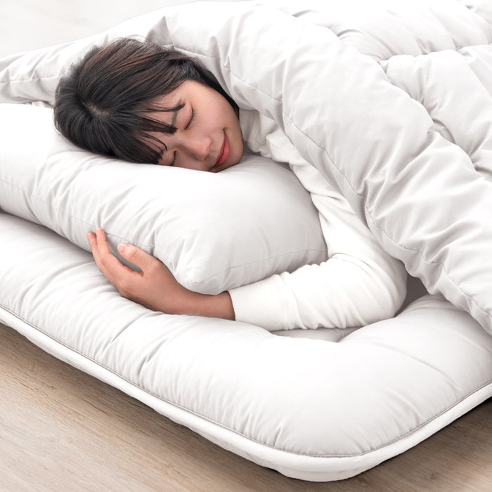 ≪累計90万セット突破≫ [シングル] 布団4点セット 固綿入り 増量1.5kg 洗える 抗菌 防臭 防カビ 〔61140237〕