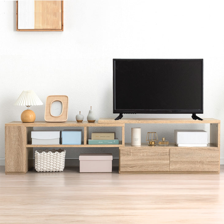 幅95-166］伸縮テレビ台 コーナー 収納 ロータイプ 収納棚 引き出し