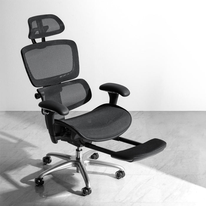 高機能 オフィスチェア 座面スライド ランバーサポート ロッキング 3Dアーム メッシュ デスクチェア〔31500060〕