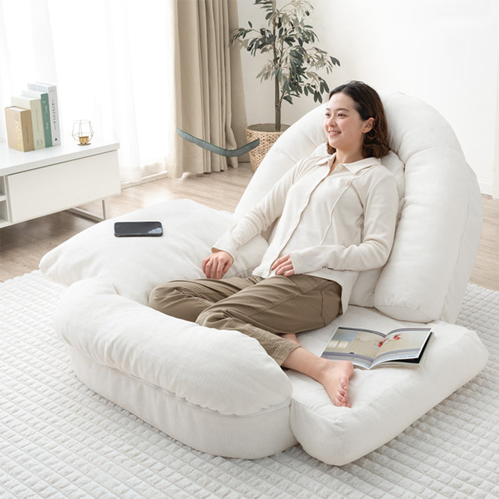 ≪ZIP!とぼる部屋で紹介≫ ヒナに転生(R) 3way ソファベッド 18段階ギア 洗えるカバー 折りたたみ 1人掛け クッション付 座椅子〔15210180〕