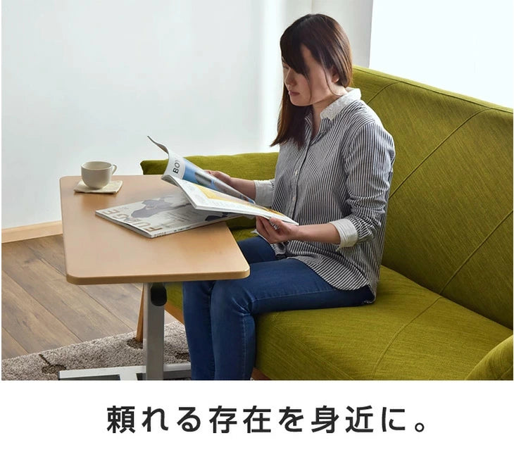 昇降式デスク サイドテーブル ガス圧 キャスター式〔41900005