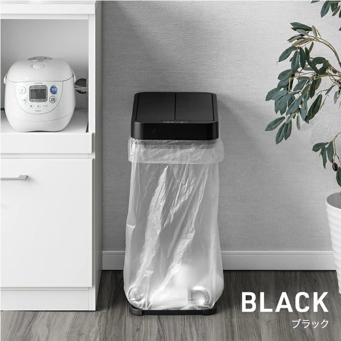 【新発売記念プライス】自動開閉 ゴミ箱 45L 両開き 触れ0無 スリム 電動 蓋付き ダストボックス おしゃれ〔41910013〕