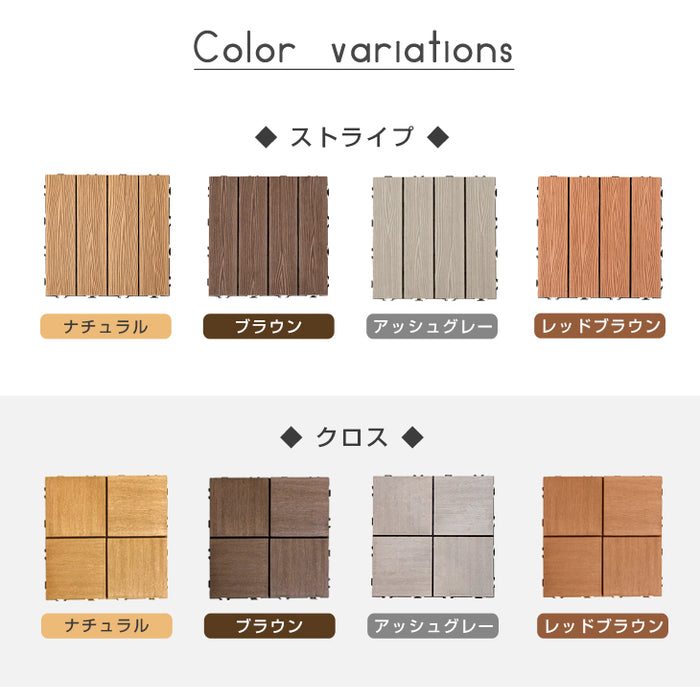 ［108枚］9.7平米用 ウッドパネル 人工木 ウッドタイル ガーデン ガーデニング DIY デッキパネル〔42300003〕