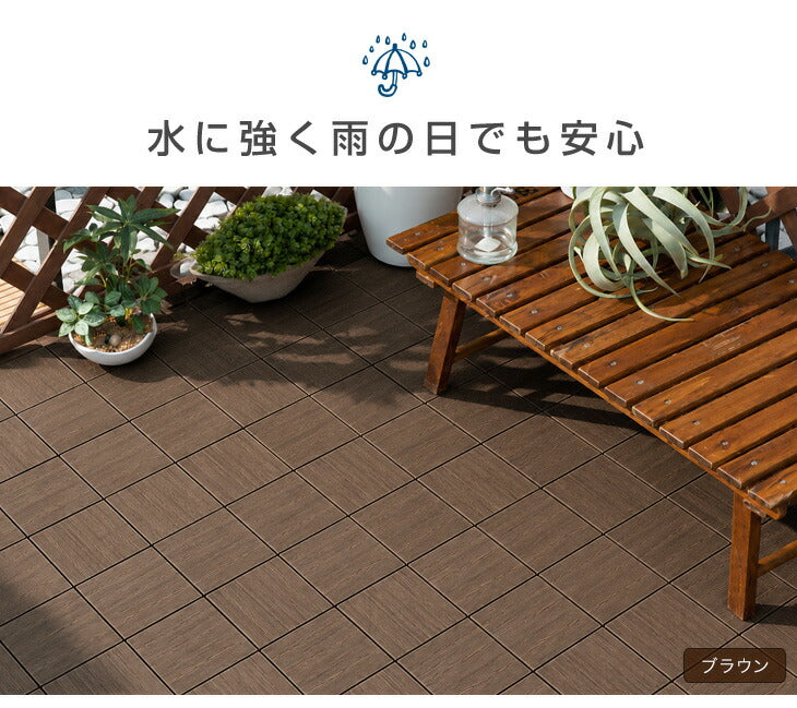 ［9枚］超高耐久800kg 人工木 ウッドパネル ジョイント式 DIY〔4231001402〕