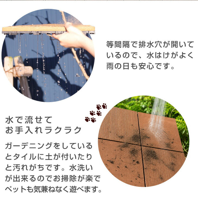 ［9枚］超高耐久800kg 人工木 ウッドパネル ジョイント式 DIY〔4231001402〕
