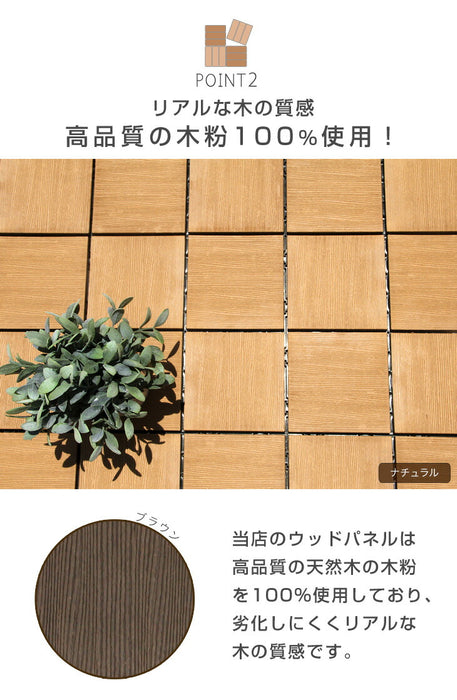 ［9枚］超高耐久800kg 人工木 ウッドパネル ジョイント式 DIY〔4231001402〕