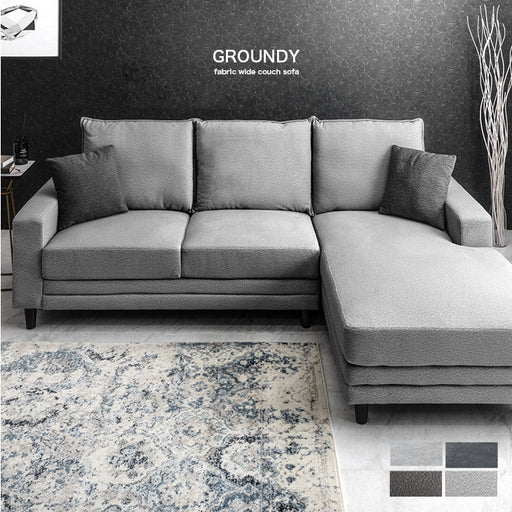 【②※2個口】カウチソファ 3人掛け ファブリック ブラック グレー 購入者決定済み】 3人掛け カウチソファ 幅240×奥行146×高さ82㎝ L字