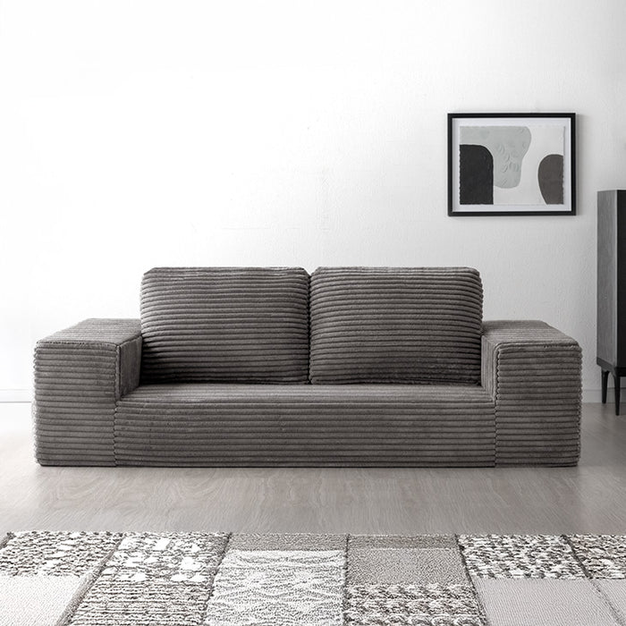 ［幅160］コーデュロイソファ 二人掛け ロータイプ 圧縮 肘付き ウレタン 北欧 ローソファ〔42500129〕